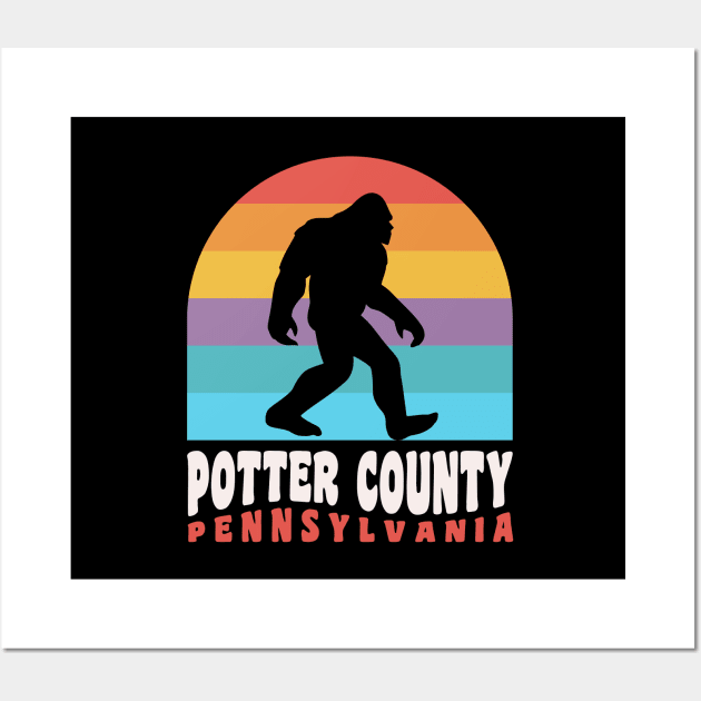 Potter County Pennsylvania Bigfoot Sasquatch Hunting Camping Wall Art by PodDesignShop